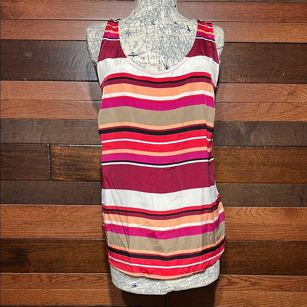 Massimo Striped Tank Top - Red, Pink, White, Black